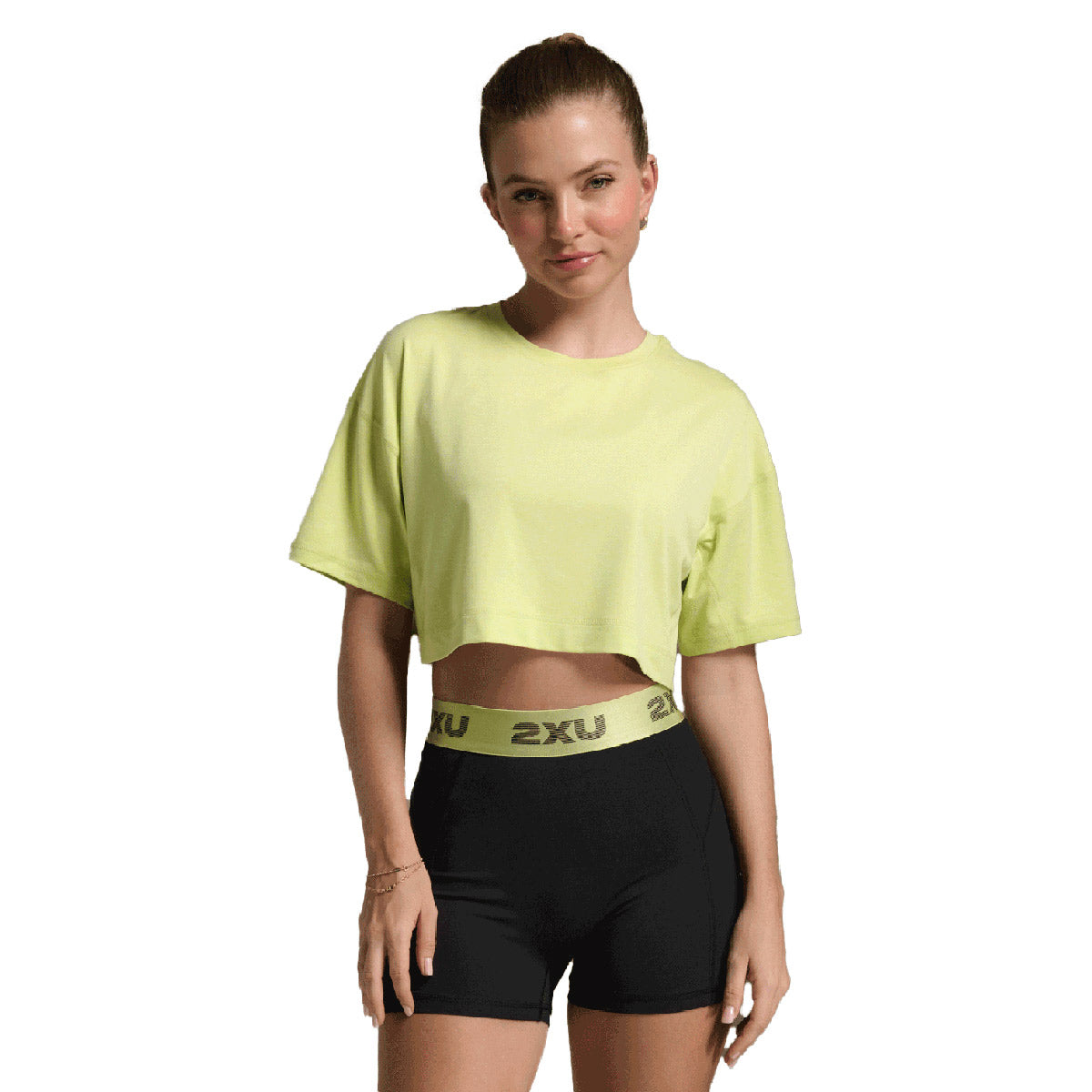 Camiseta Mujer Form Soft Jersey Crop Tee 2XU Amarillo – M+ store