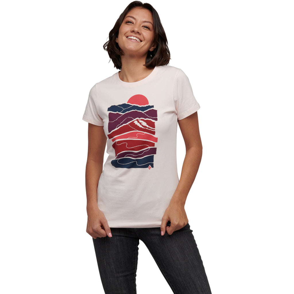 Camiseta Mujer W Leveled Landscape Ss Tee Black Diamond Rosa 2