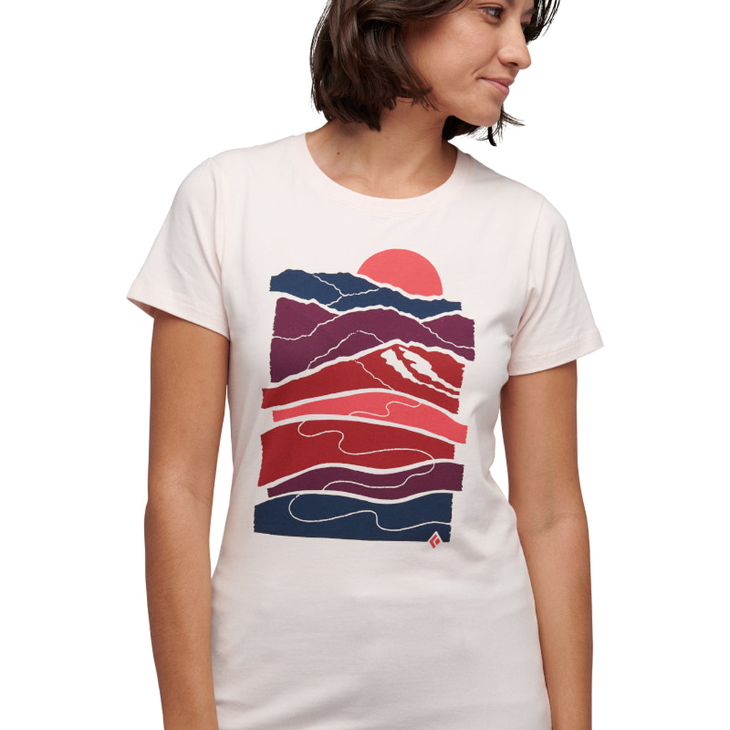 Camiseta Mujer W Leveled Landscape Ss Tee Black Diamond Rosa 4