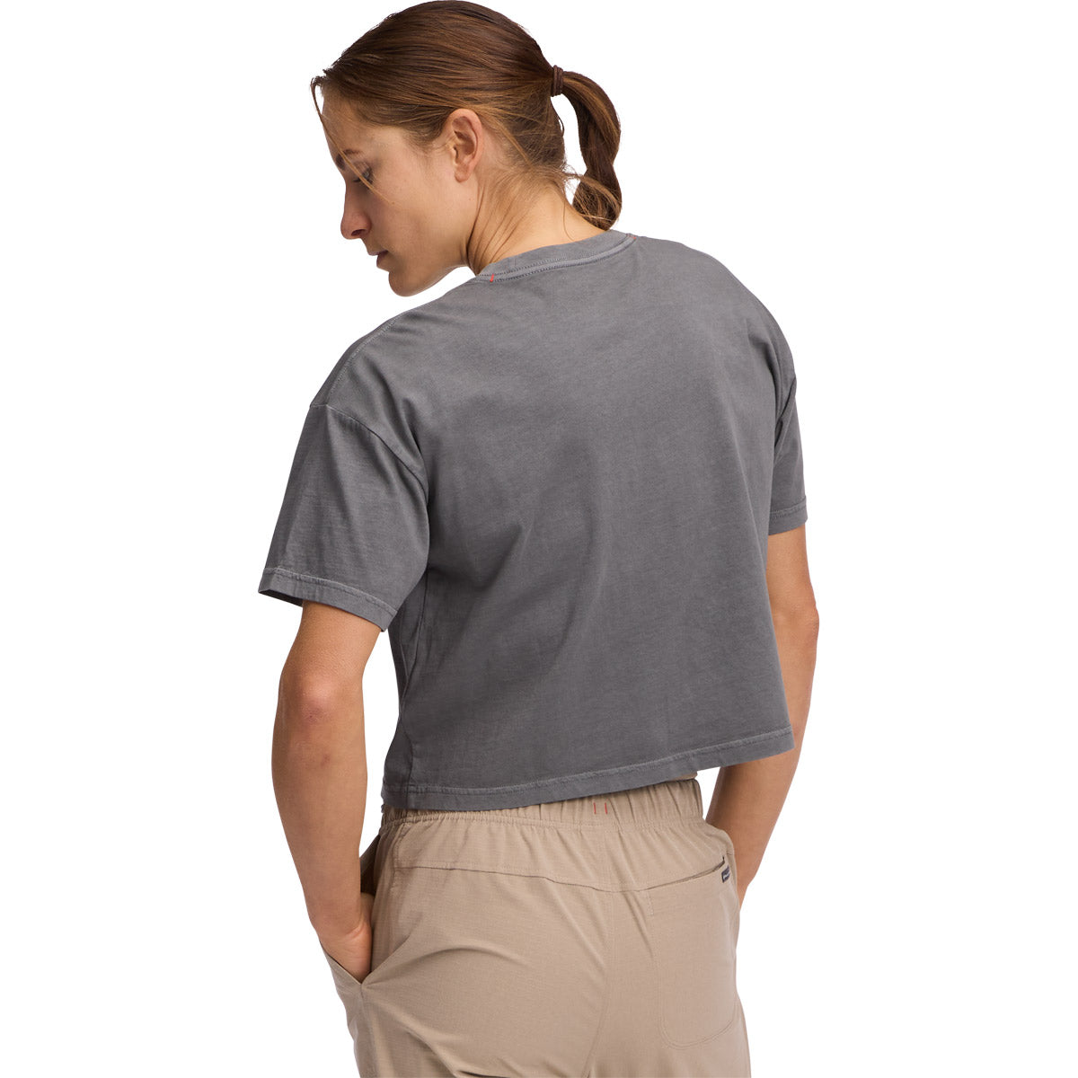 Camiseta Mujer W Diamond Crop Ss Tee Black Diamond Gris – M+ store