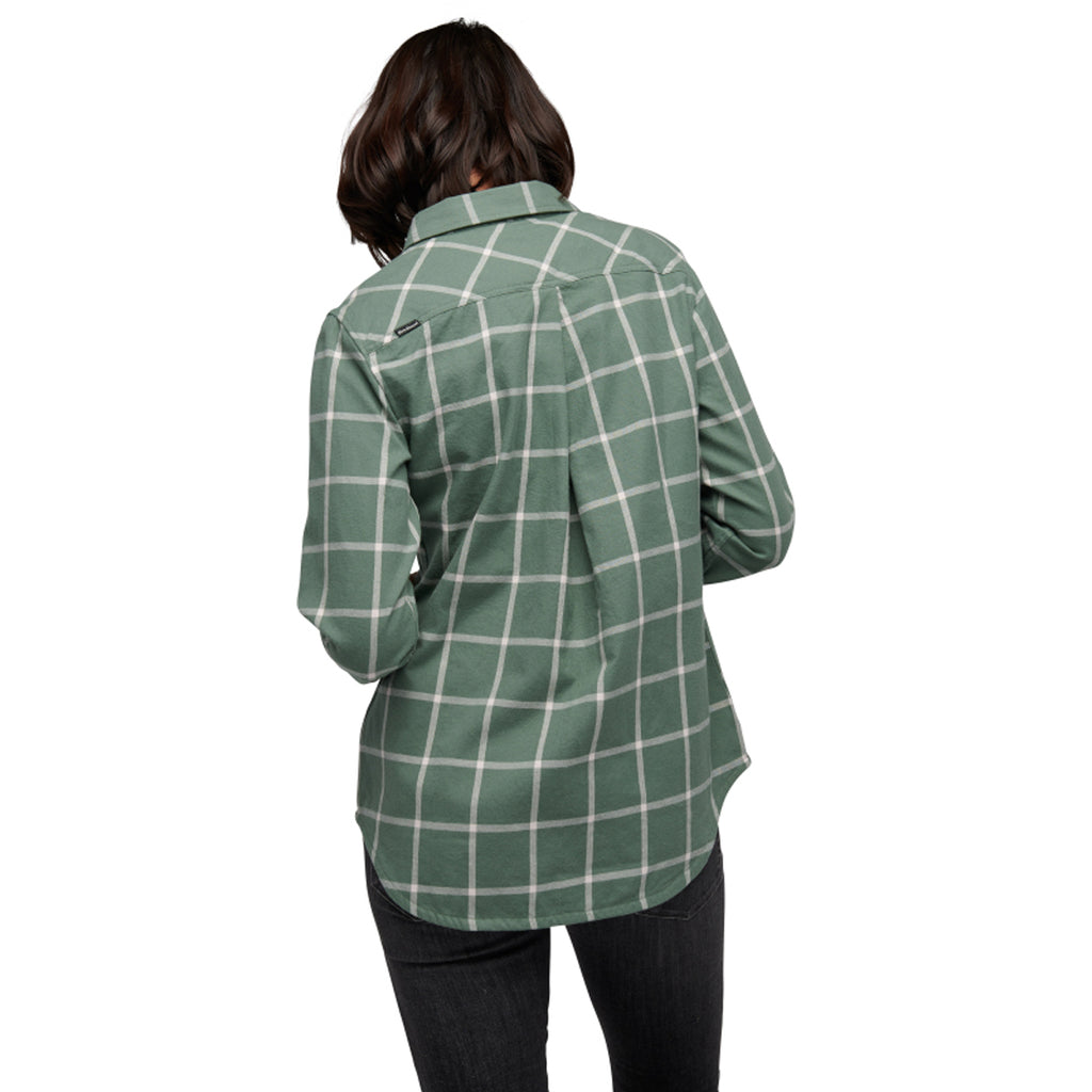 Camisa Mujer W Serenity Ls Flannel Shirt Black Diamond Verde 3