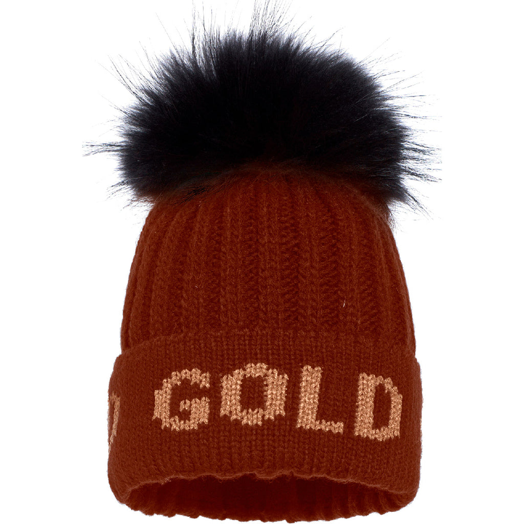 Gorro Mujer Hodd Beanie Real Pom Goldbergh Marrón 1