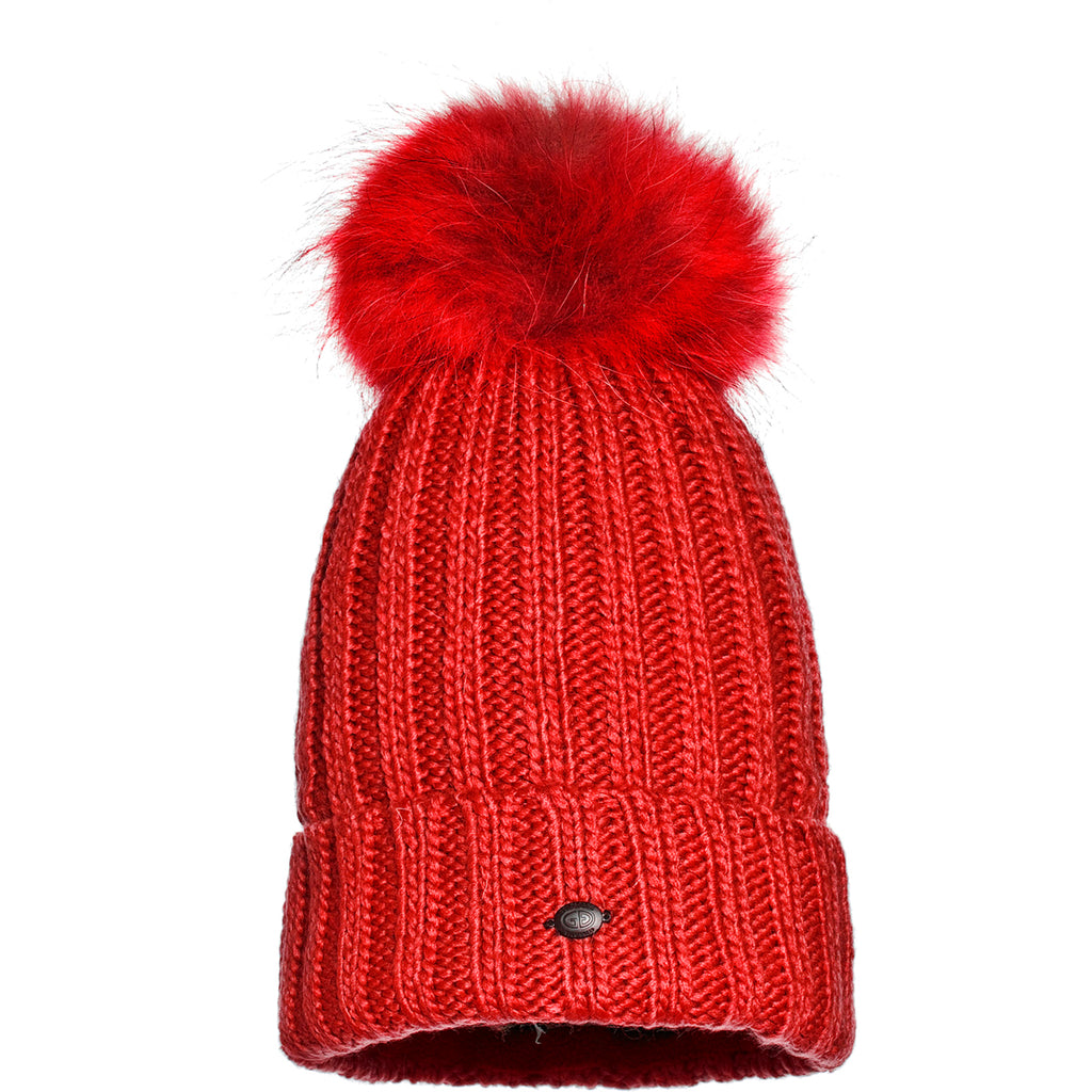 Gorro Mujer Una Beanie Faux Fur Goldbergh Rojo 1