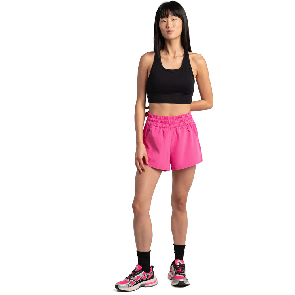 Pantalón Corto Mujer Running Short Lole Rosa 1