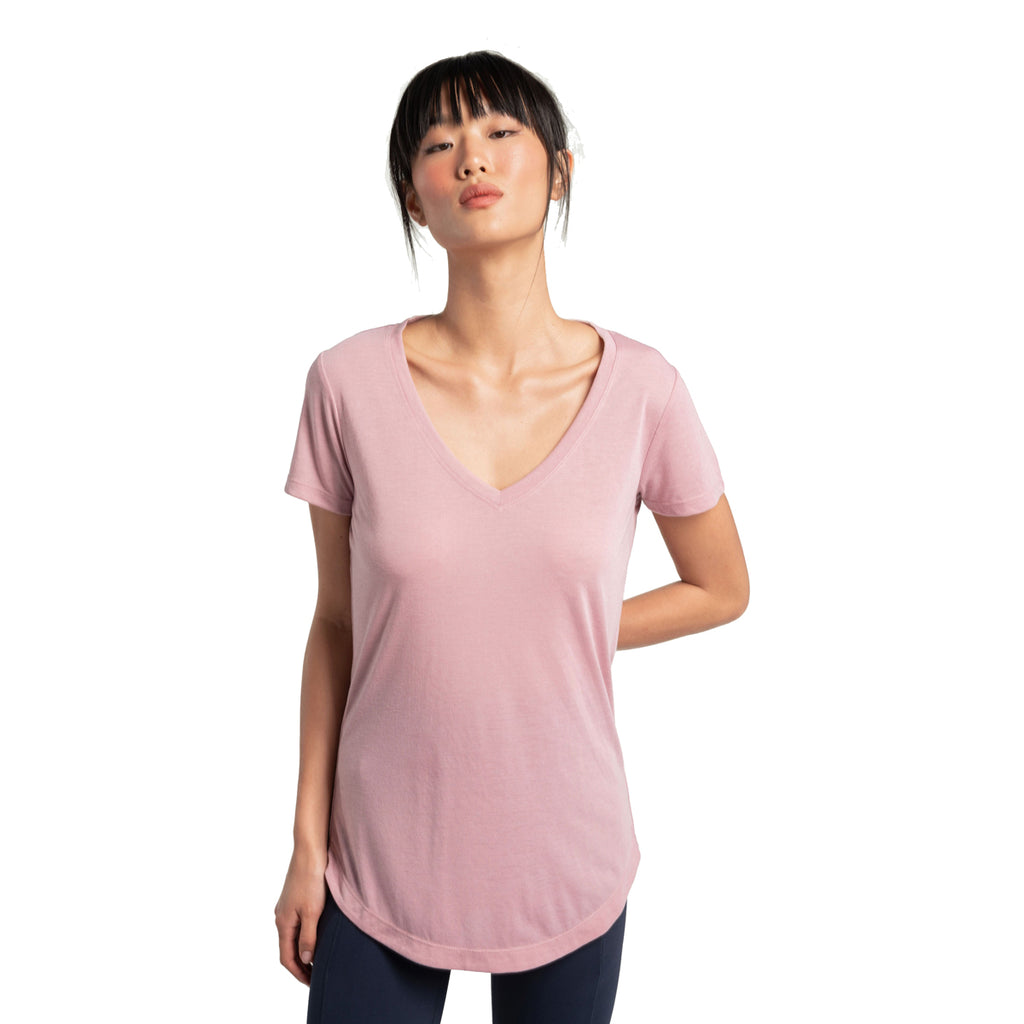 Camiseta Mujer Everyday V-Neck Short Sleeve Lole Rosa 1