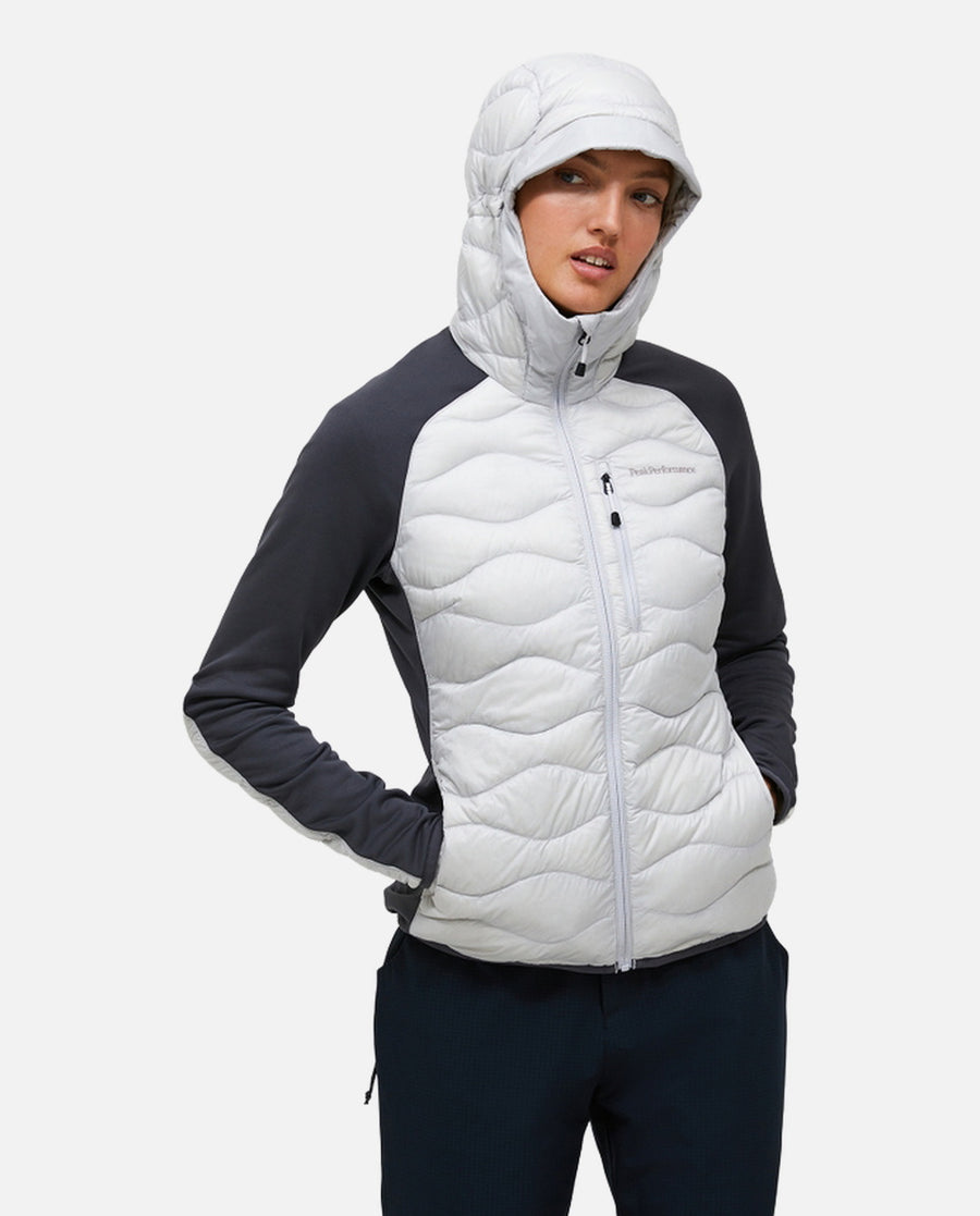 Chaqueta Mujer W Helium Hybrid Down Hood Jkt  Blanco