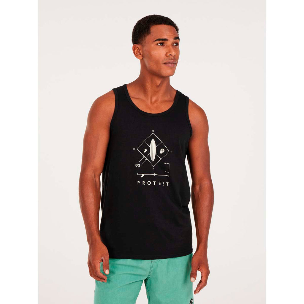 Camiseta De Tirantes Hombre Prtrally Singlet Protest Negro 3