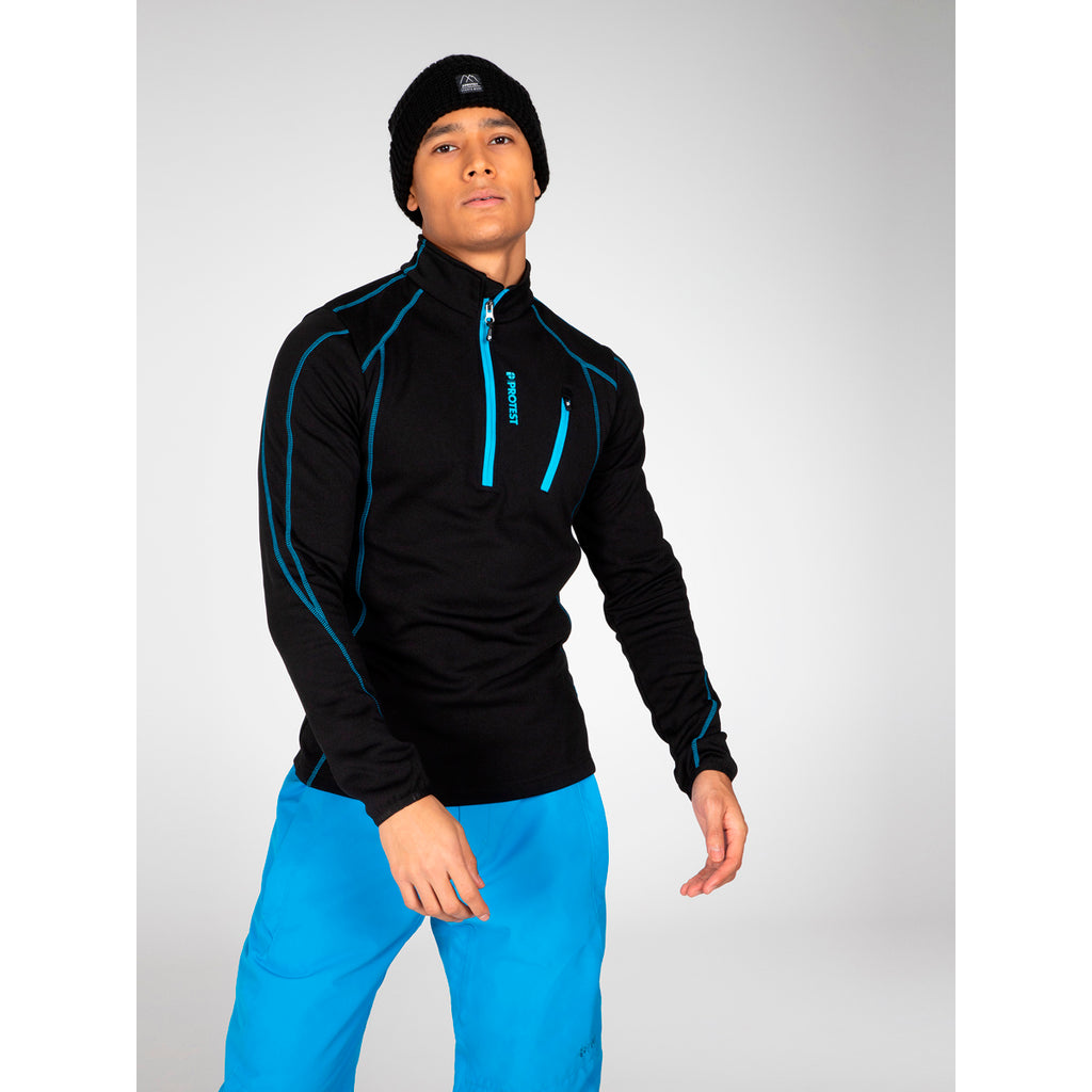 Polar Hombre Humans 1/4 Zip Top Protest Negro 3