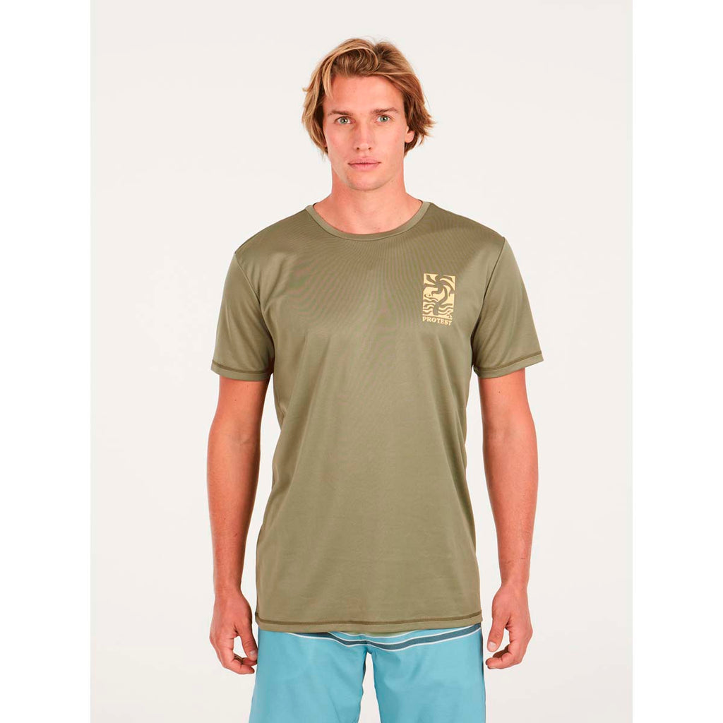 Bañador Hombre Prtfoxy Rashguard Short Sleeve Protest Verde 3